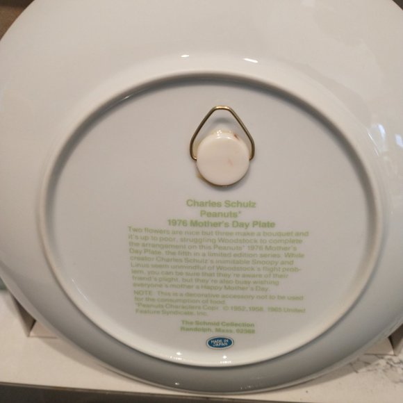 Vintage Peanuts Schulz 1976 Mother's Day Collector Plate - Picture 7 of 8